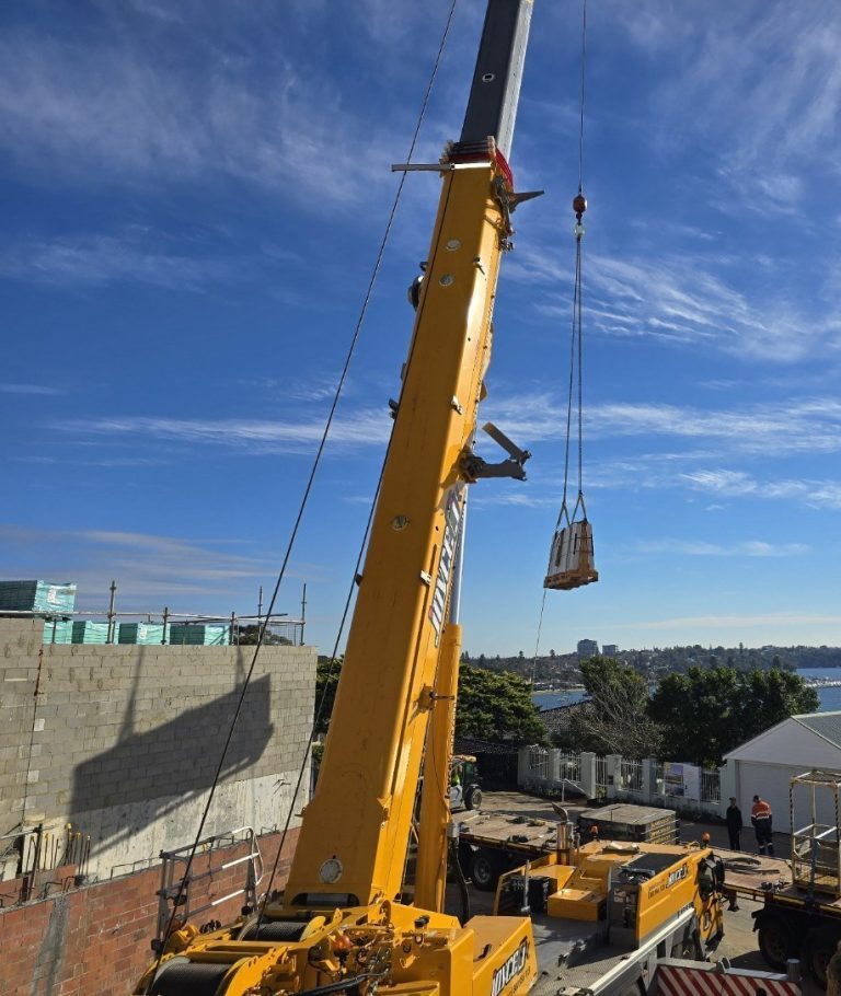 Joyce Krane crane servicing a residential job in Sydney